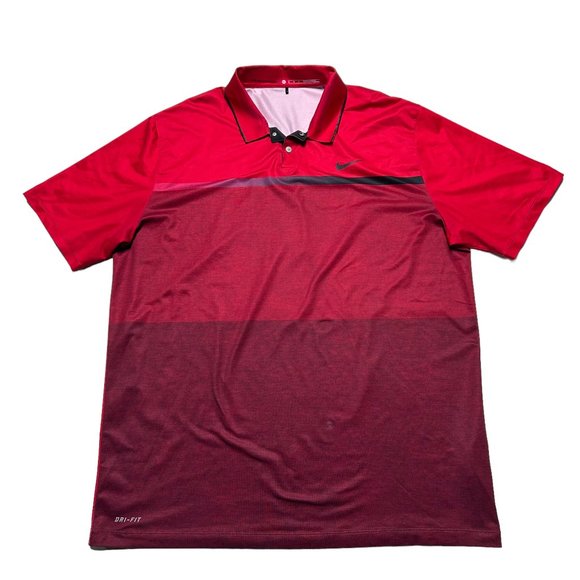 Nike Other - Nike Tiger Woods Collection Polo Shirt Mens XL Red Dri Fit Short Sleeve Golf